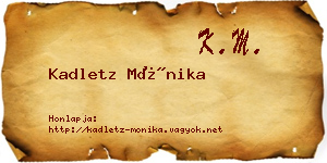 Kadletz Mónika névjegykártya